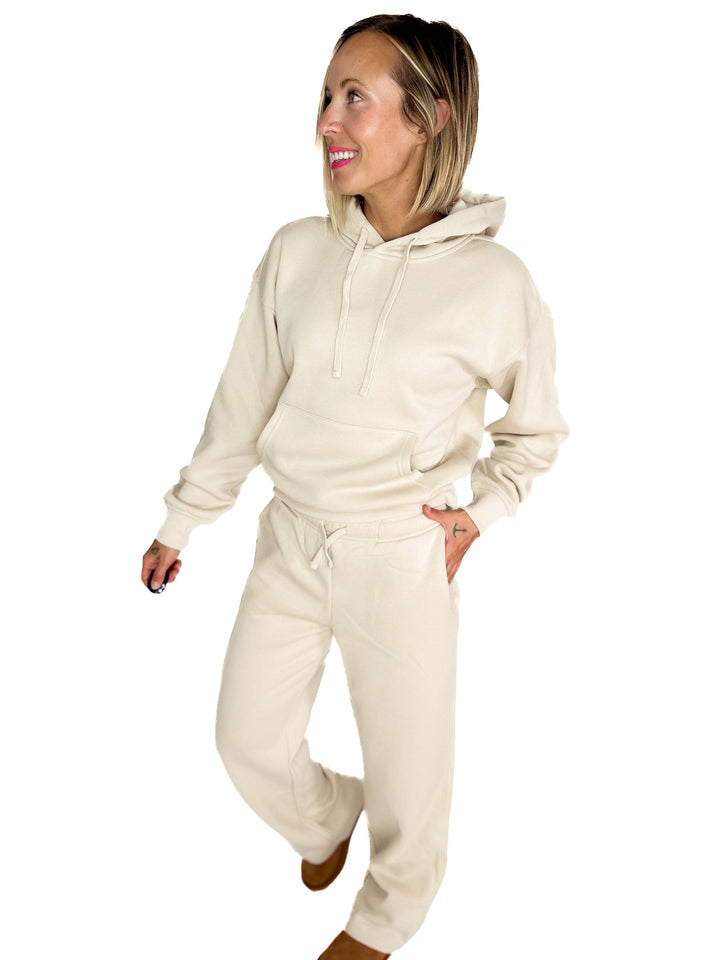 ONLY Best Life Straight Leg Sweat Pant- OATMEAL STONE-FINAL SALE