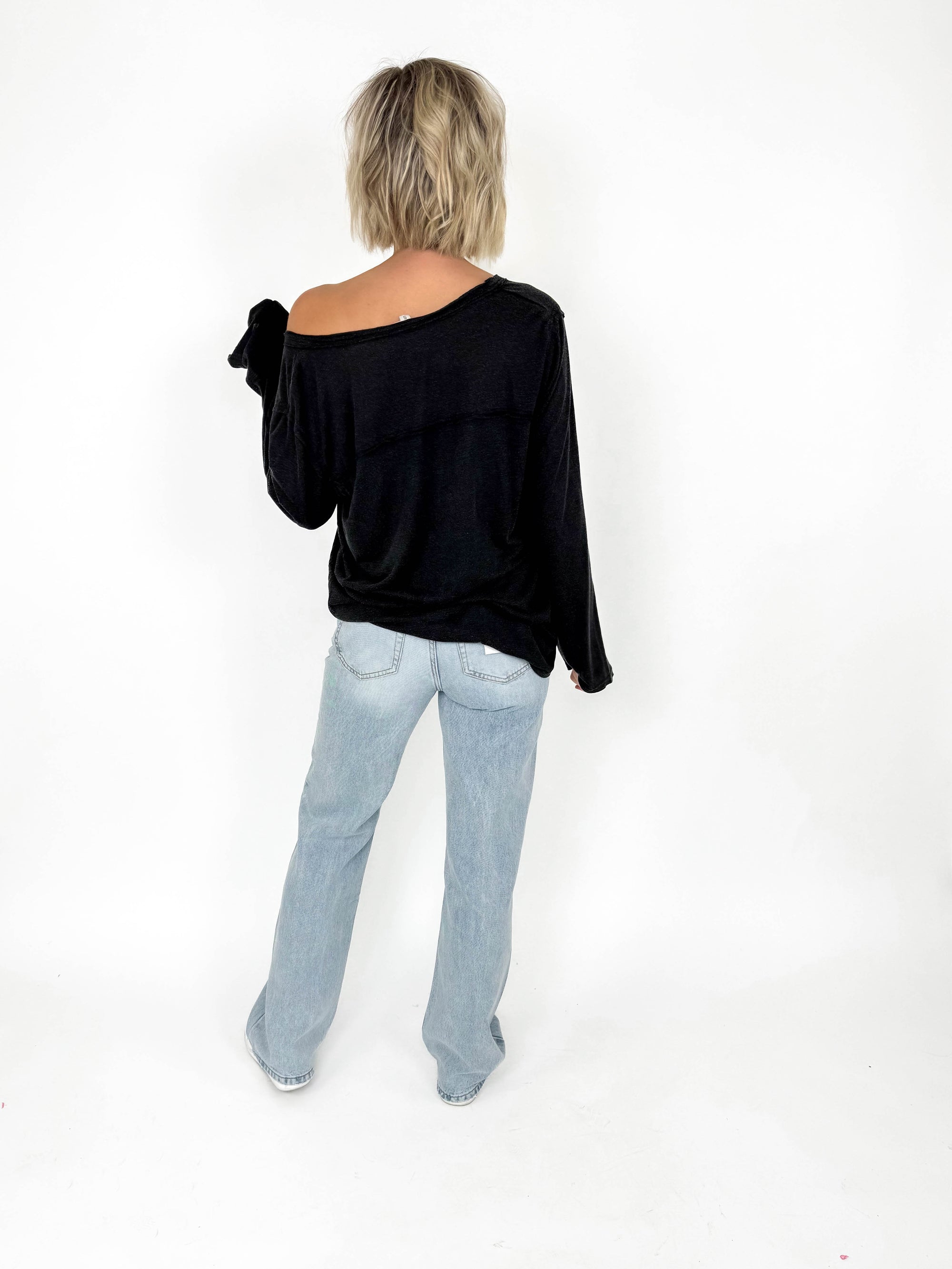 Easy Days Relaxed Long Sleeve- BLACK-FINAL SALE