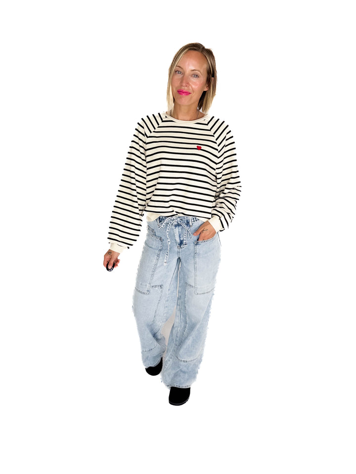 ONLY Greta Heart Sweatshirt-FINAL SALE