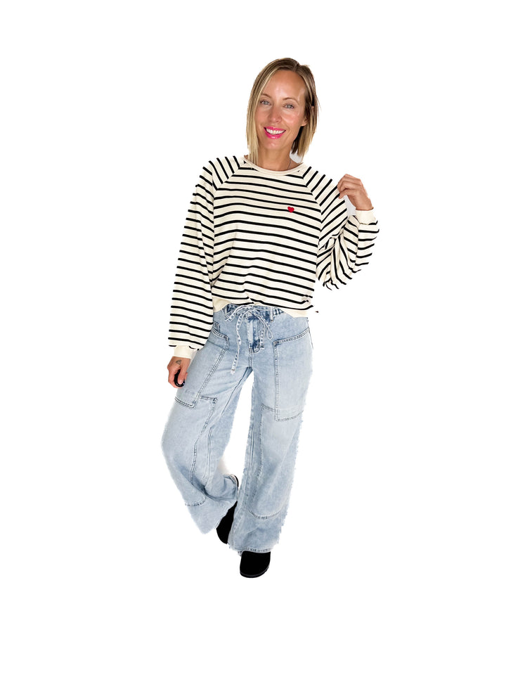 ONLY Greta Heart Sweatshirt-FINAL SALE