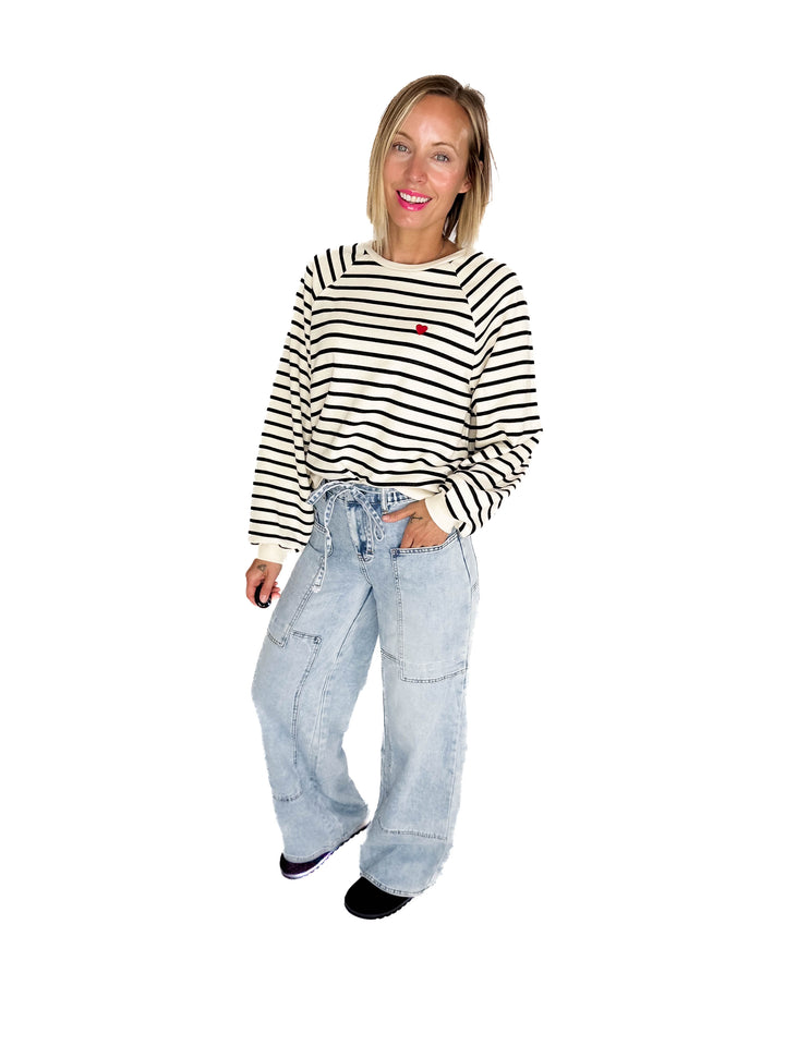 ONLY Greta Heart Sweatshirt-FINAL SALE