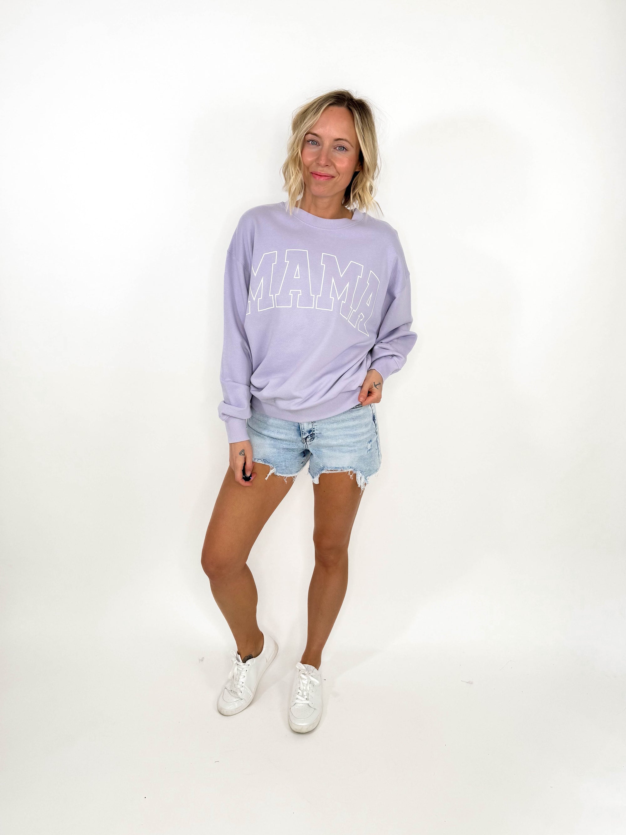 Mama Premium Graphic Sweatshirt- PERIWINKLE