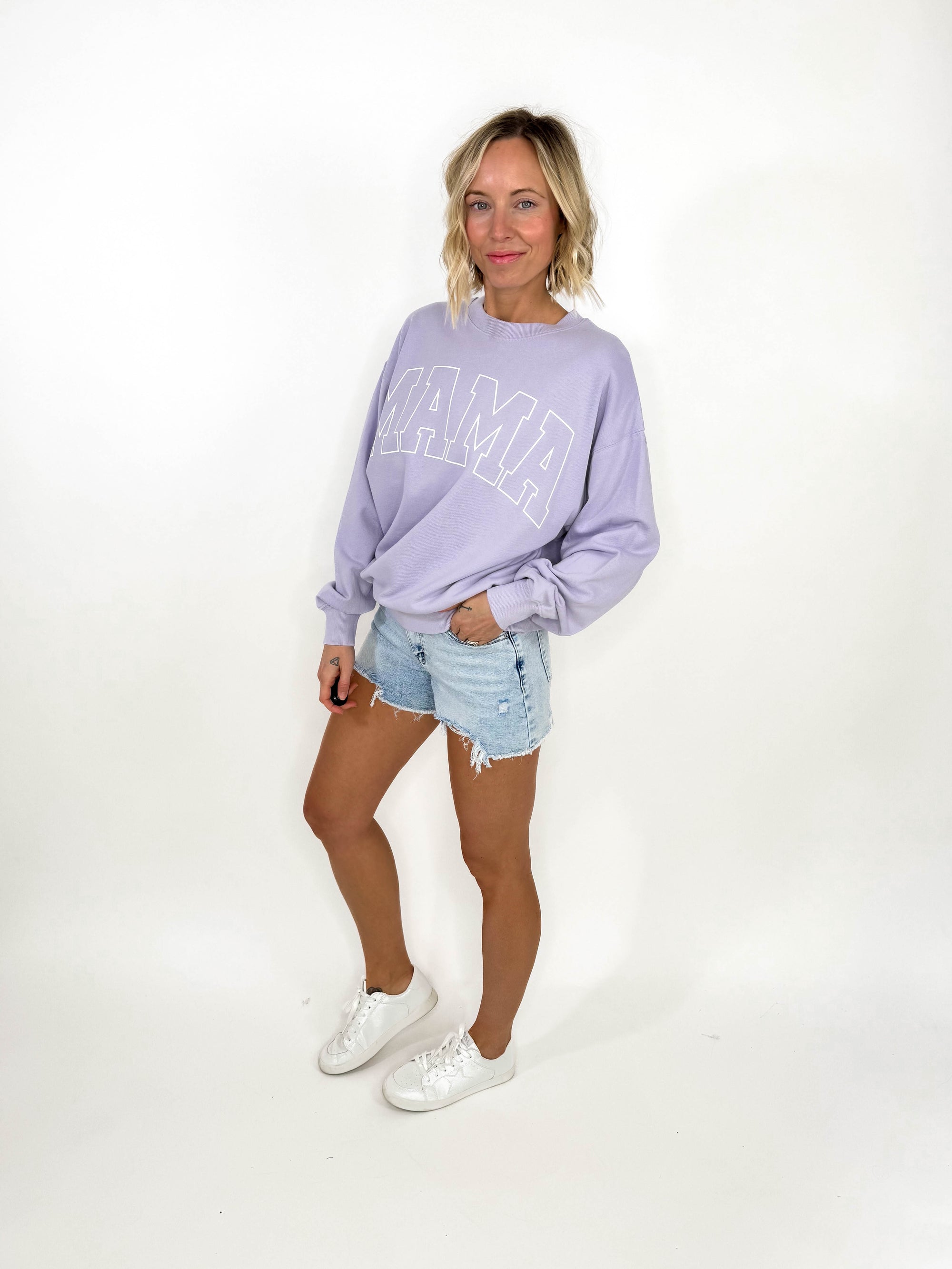 Mama Premium Graphic Sweatshirt- PERIWINKLE
