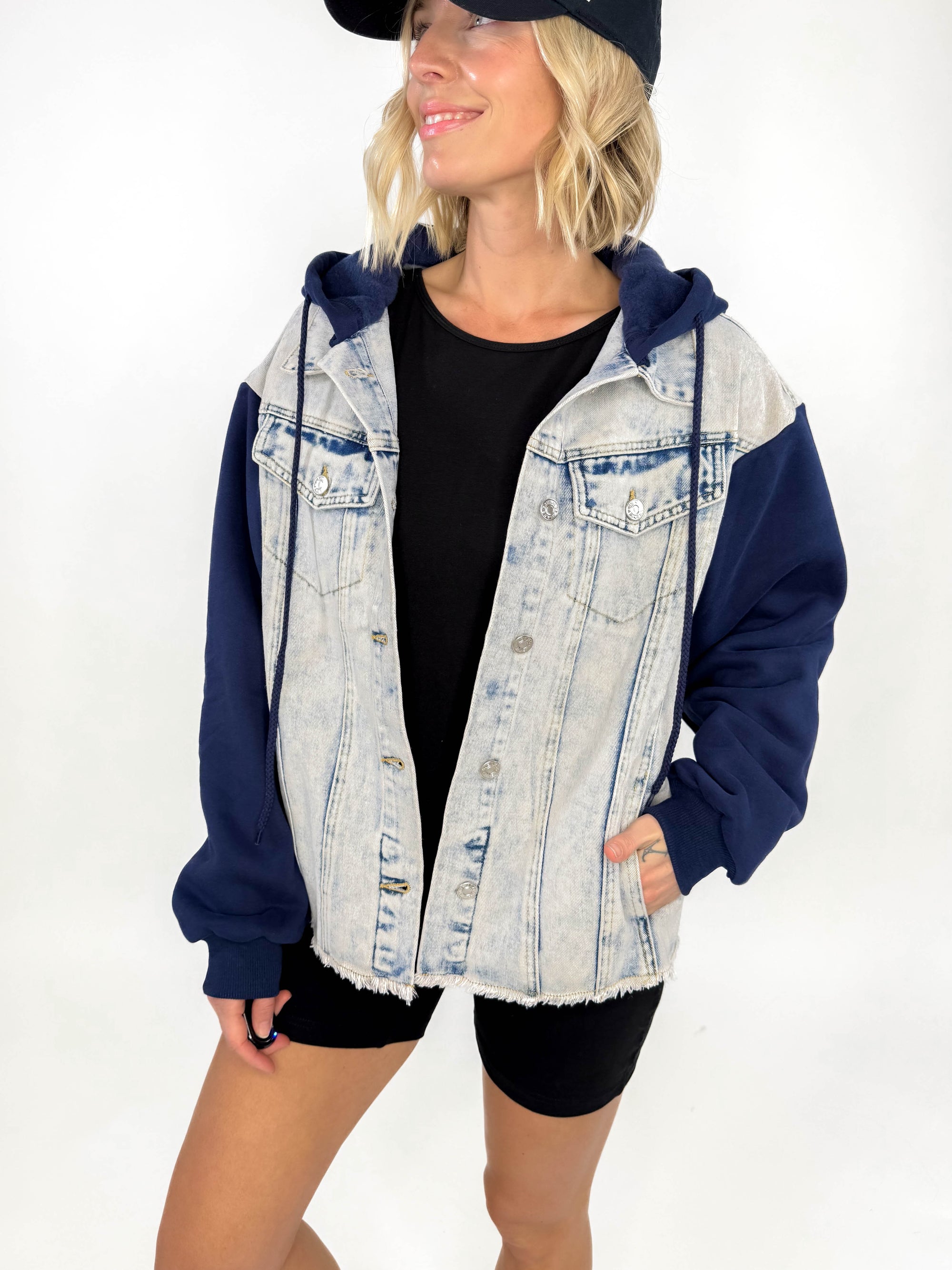 Knix Contrast Hooded Jacket- NAVY