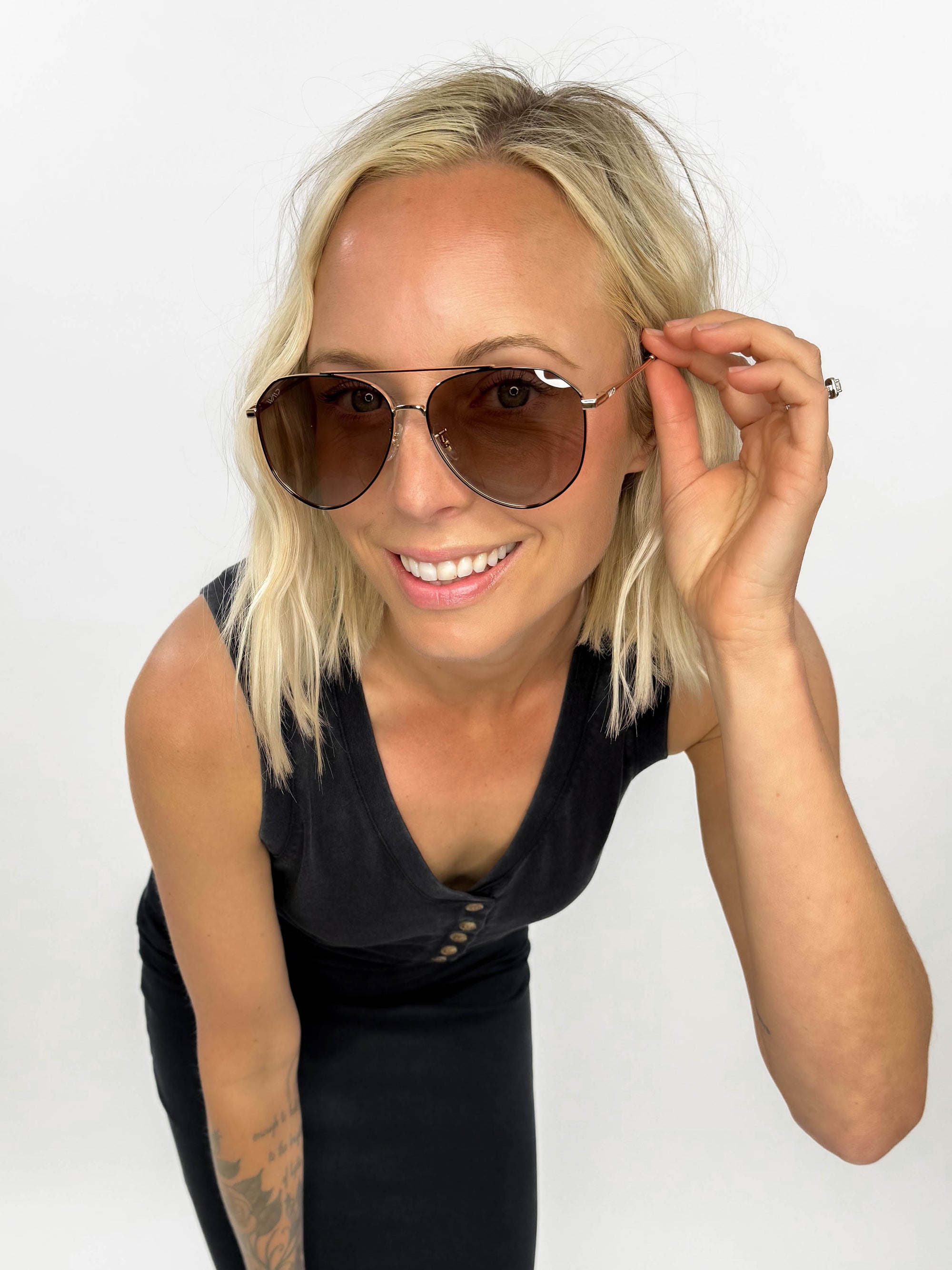 Dakota Aviator Polarized Sunglasses- GOLD/BROWN