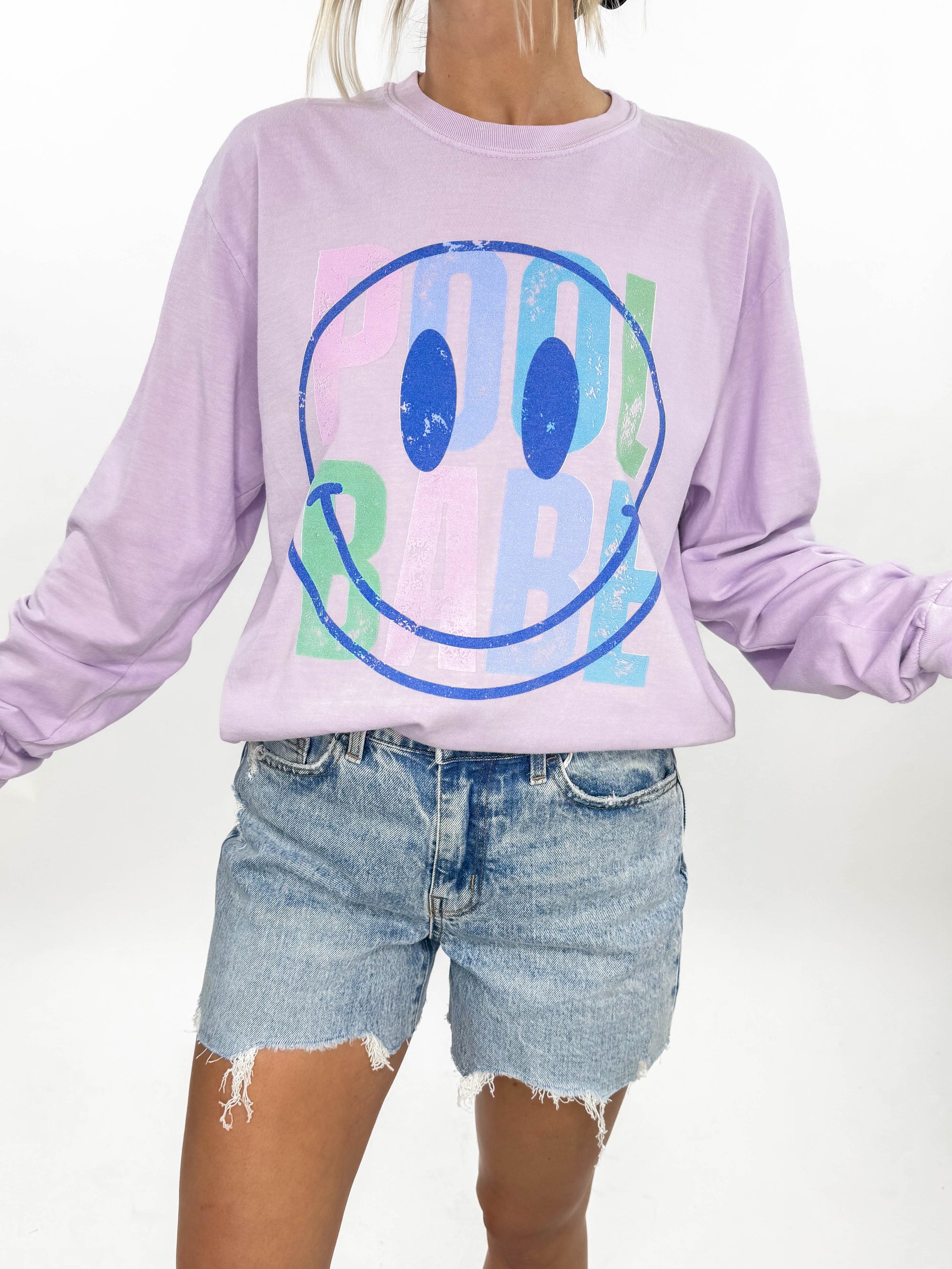 Pool Babe Graphic Long Sleeve- LILAC