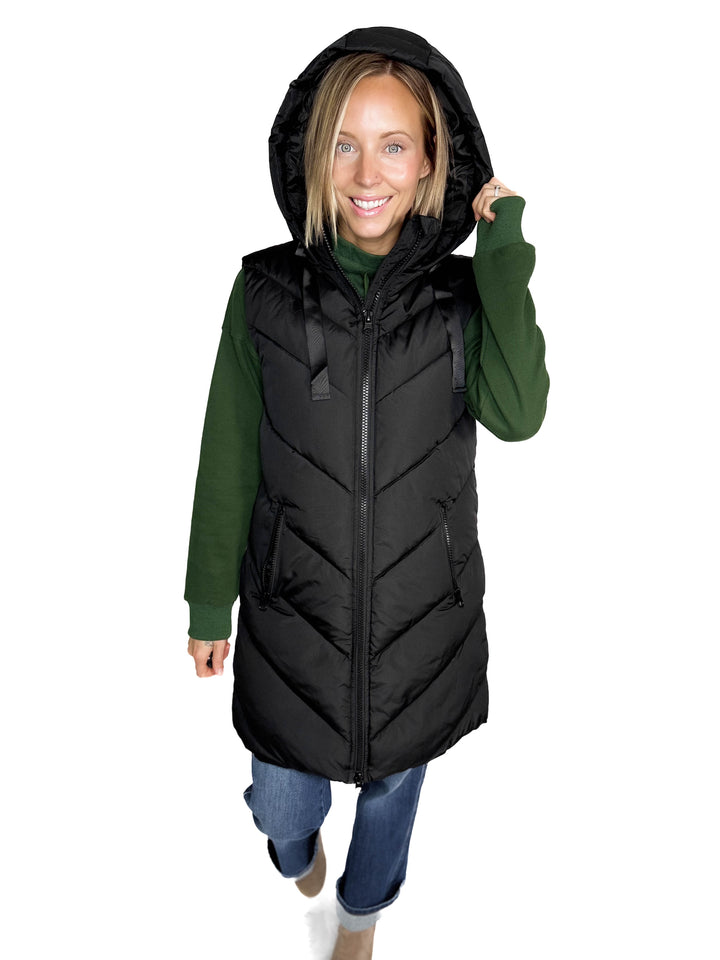 ONLY Skylar Hooded Vest- BLACK