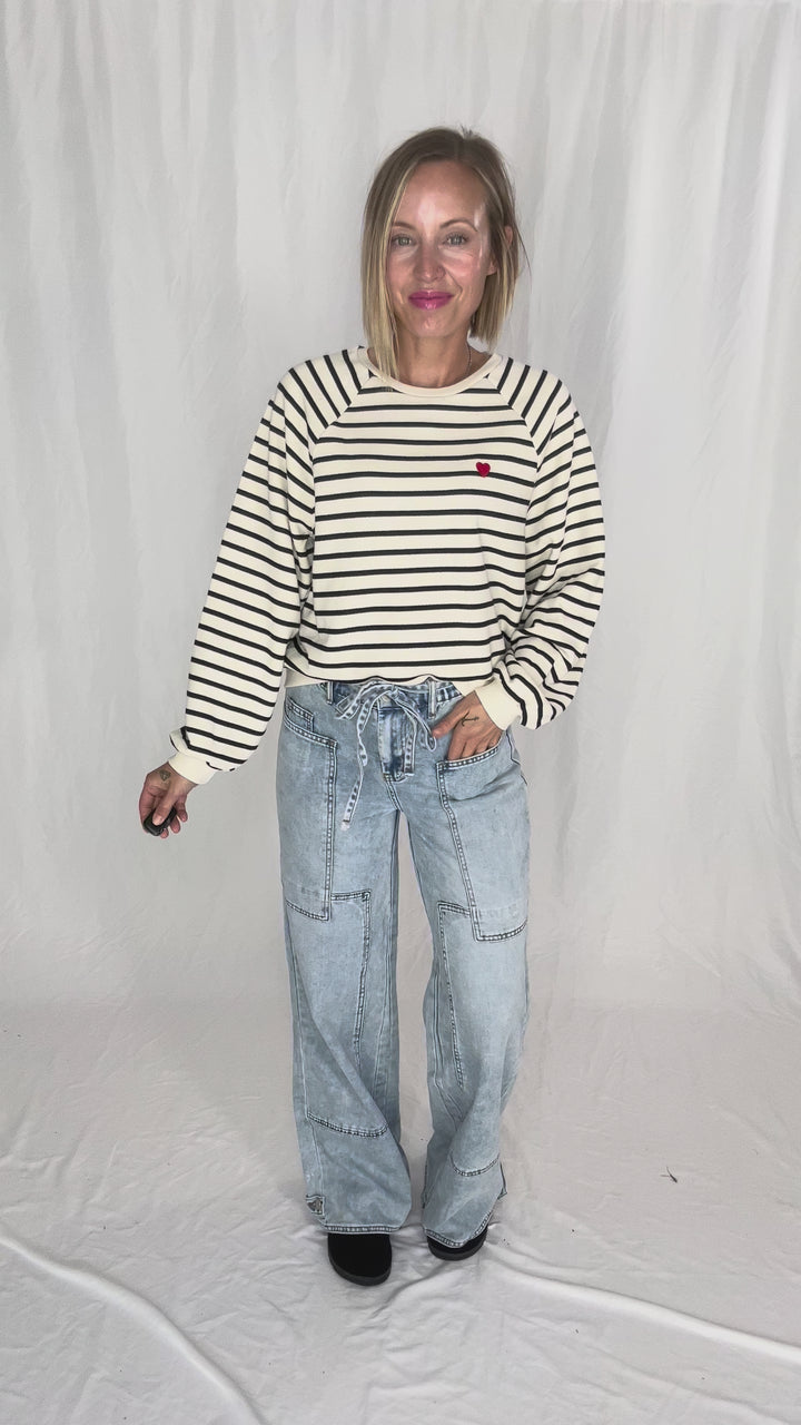 ONLY Greta Heart Sweatshirt-FINAL SALE
