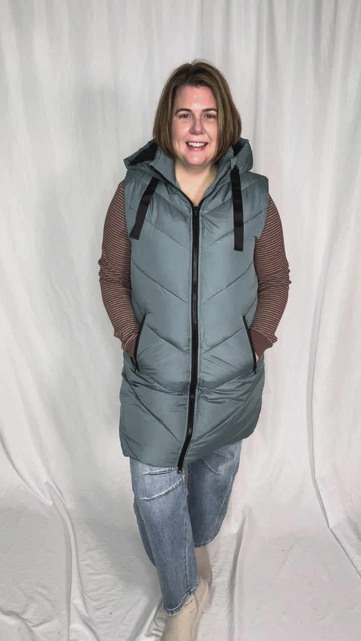 ONLY Skylar Hooded Vest- STORMY WEATHER