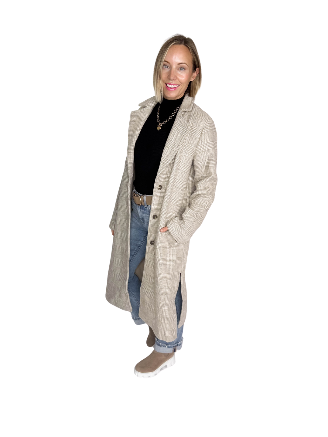 Winter Luxe Houndstooth Coat