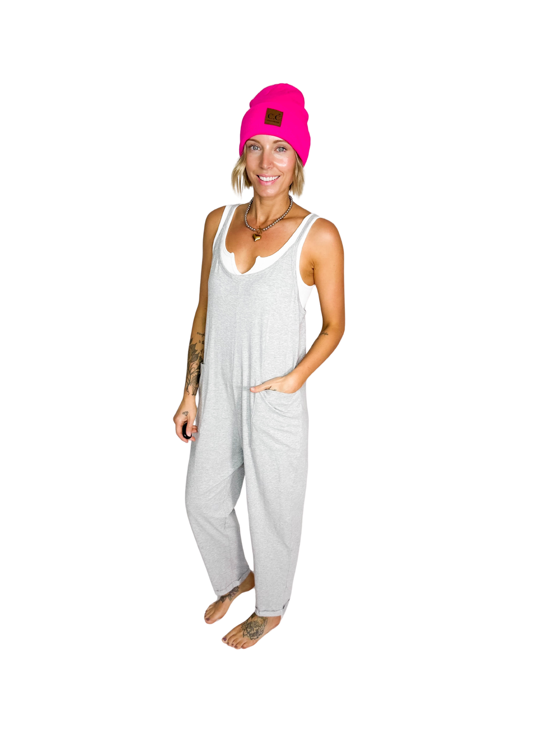 Luxe Lounge Jumpsuit- HTHR GREY