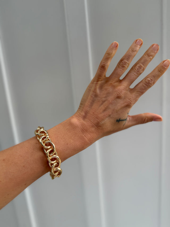Tiva Link Chain Stretch Bracelet- GOLD