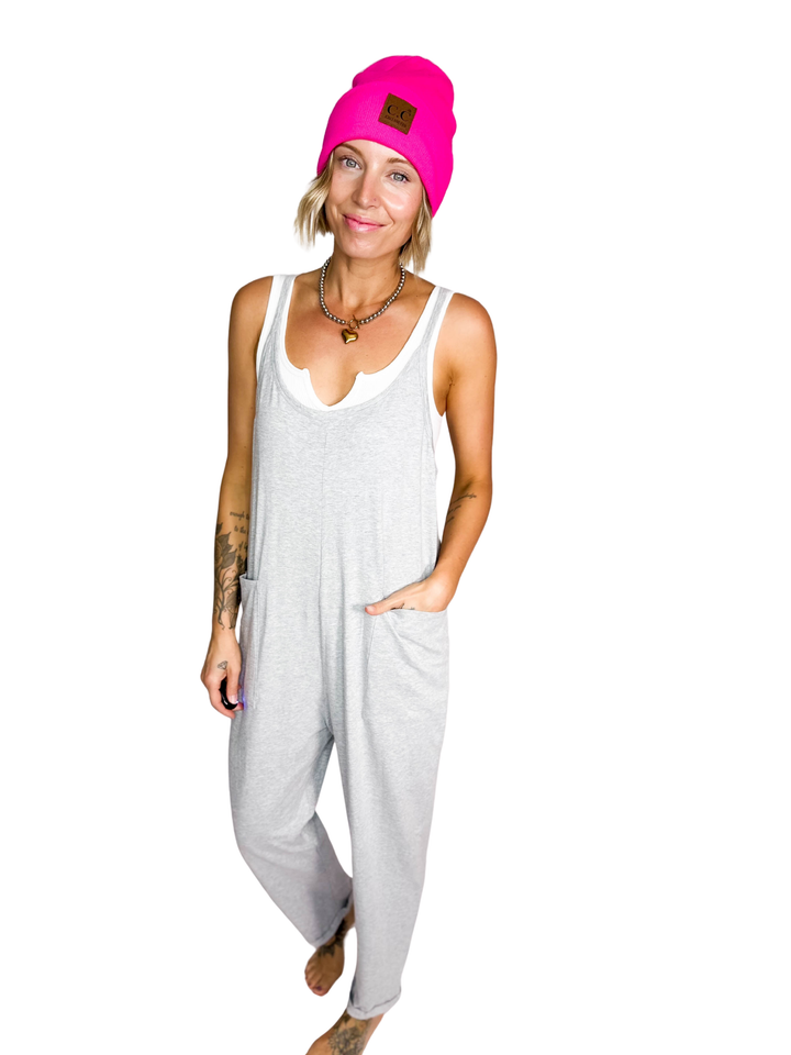 Luxe Lounge Jumpsuit- HTHR GREY