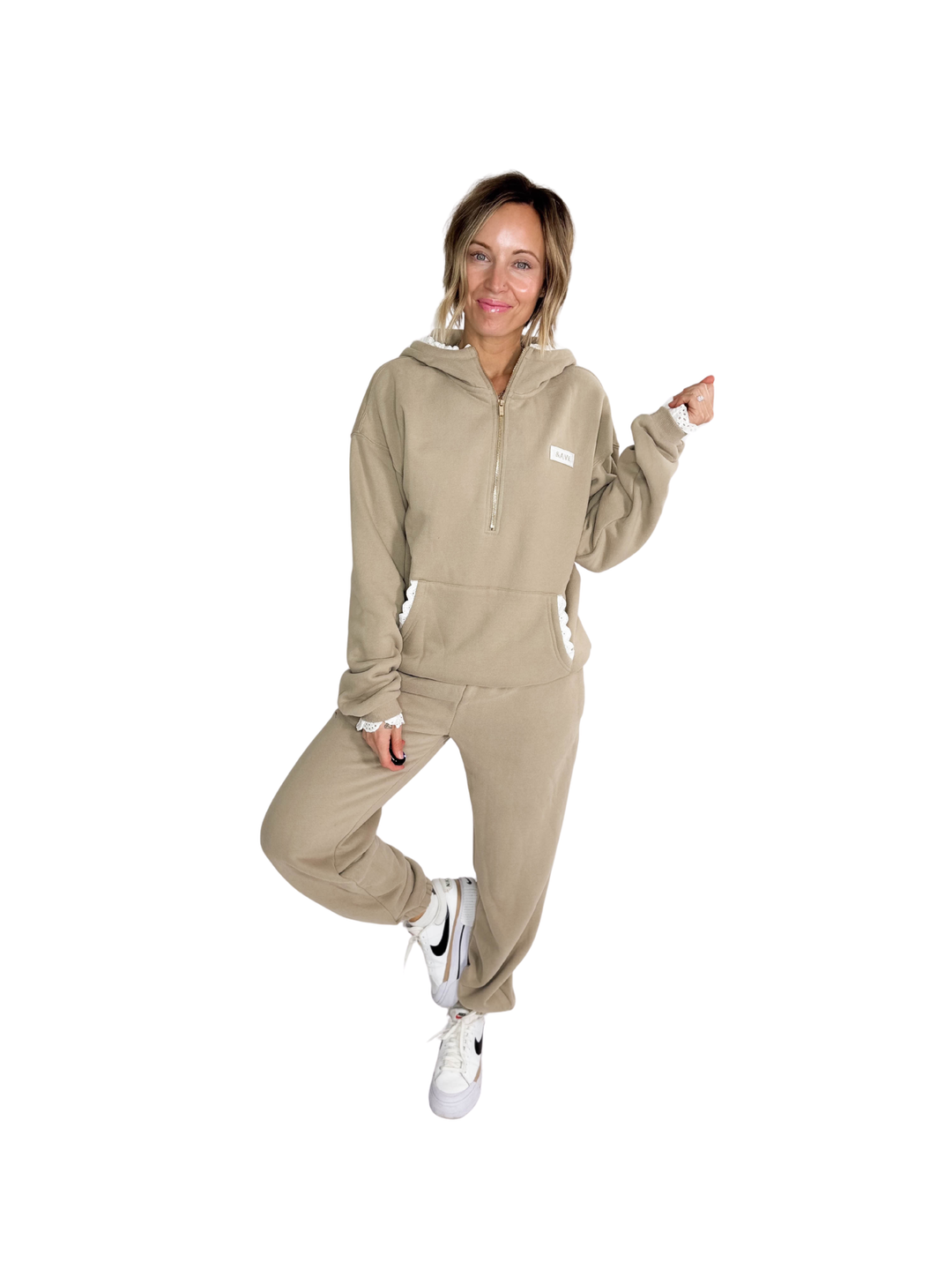 AMPERSAND AVENUE Comfort Zone Hoodie- MOCHA LACE