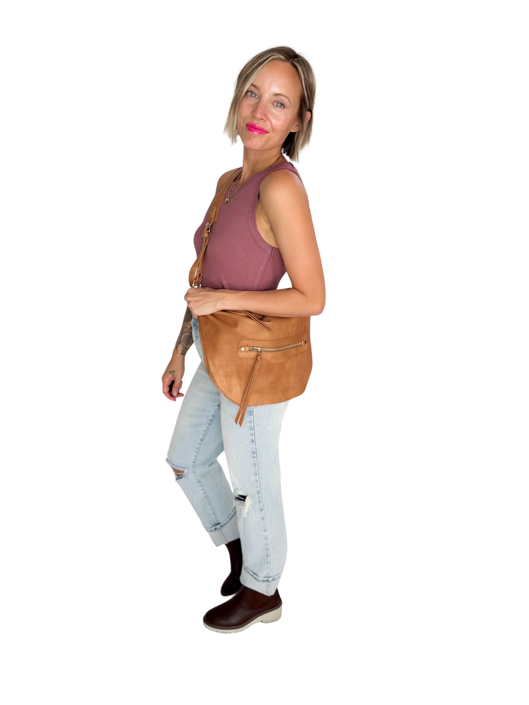Leigh Crossbody Bag- CARAMEL