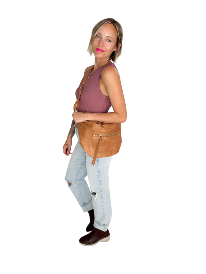 Leigh Crossbody Bag- CARAMEL