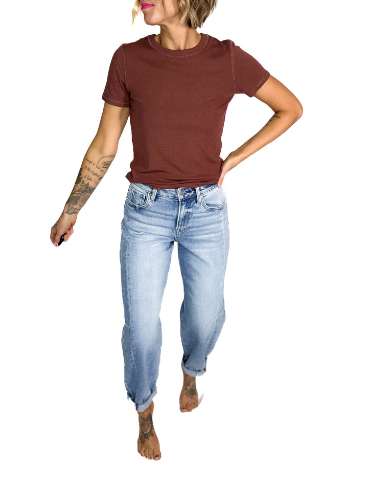 RISEN Ashley High Rise Barrel Jeans- LIGHT WASH