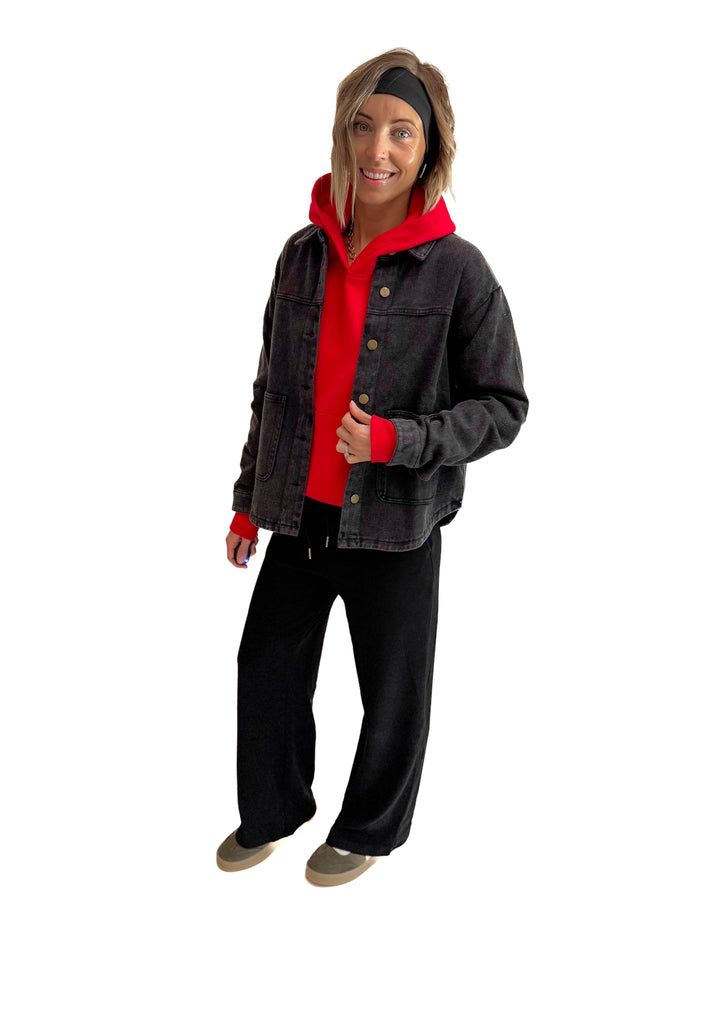 Patina Vintage Denim Jacket- BLACK