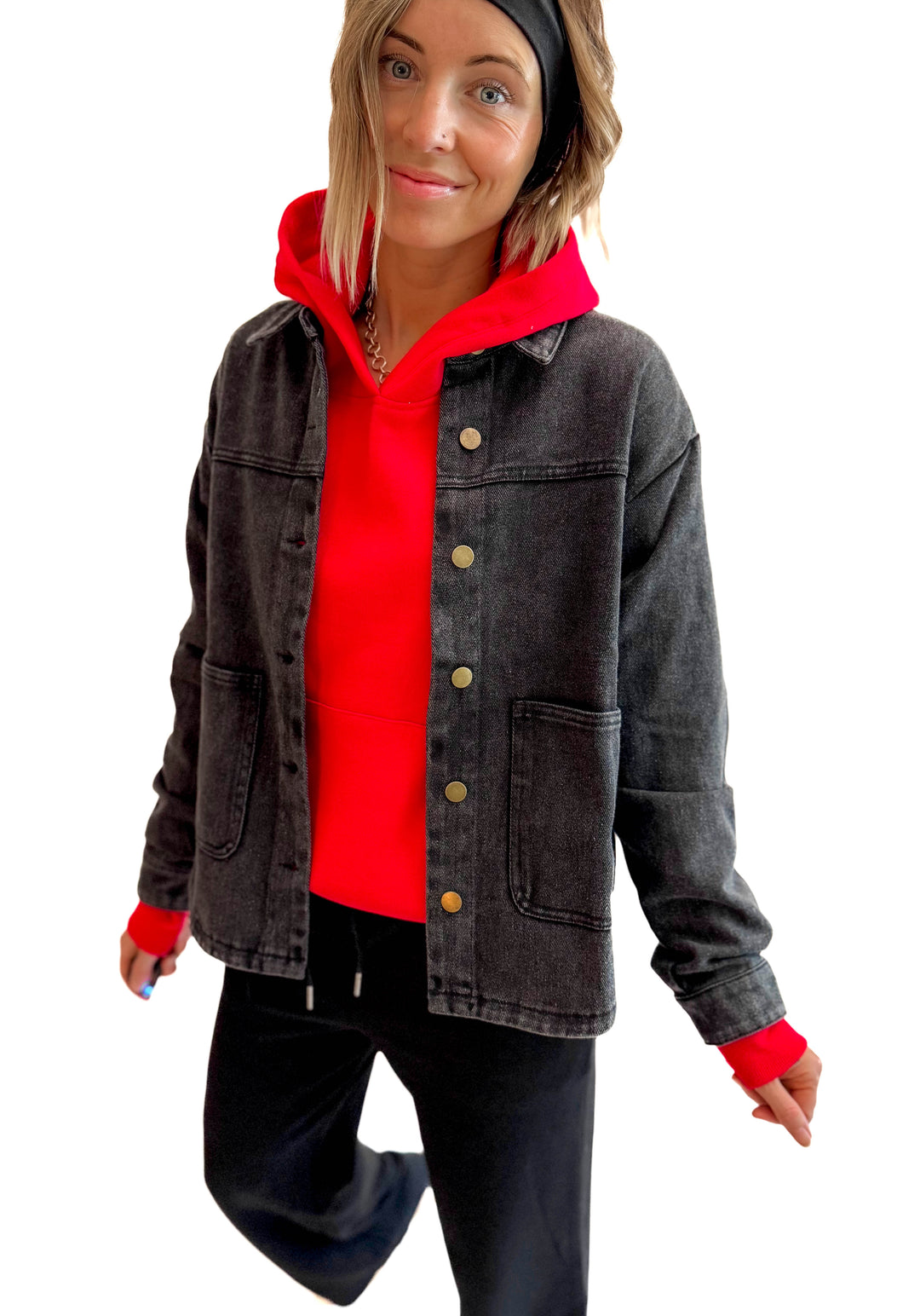 Patina Vintage Denim Jacket- BLACK