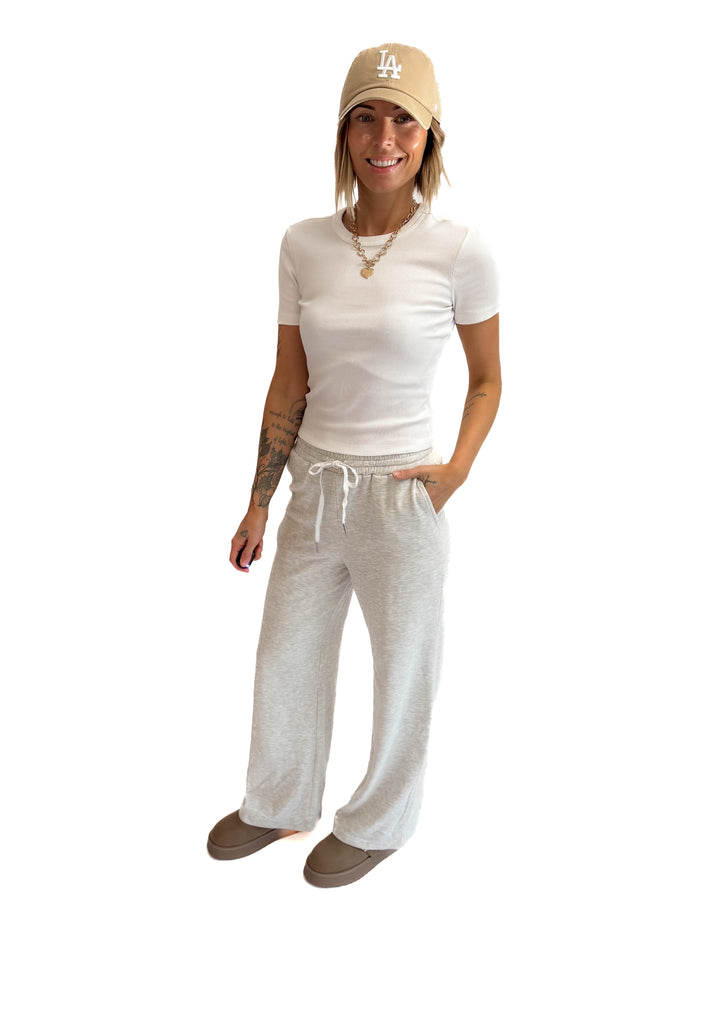Bliss Brushed Fleece Lounge Pants- GREY