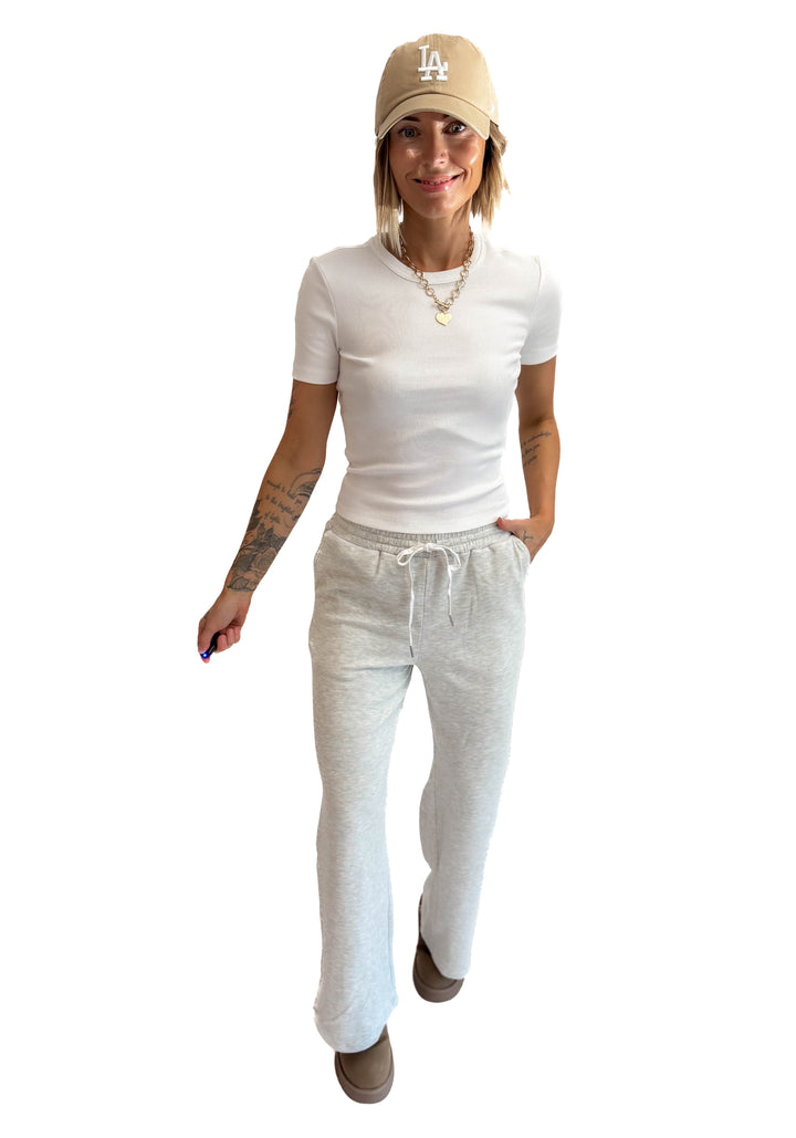 Bliss Brushed Fleece Lounge Pants- GREY