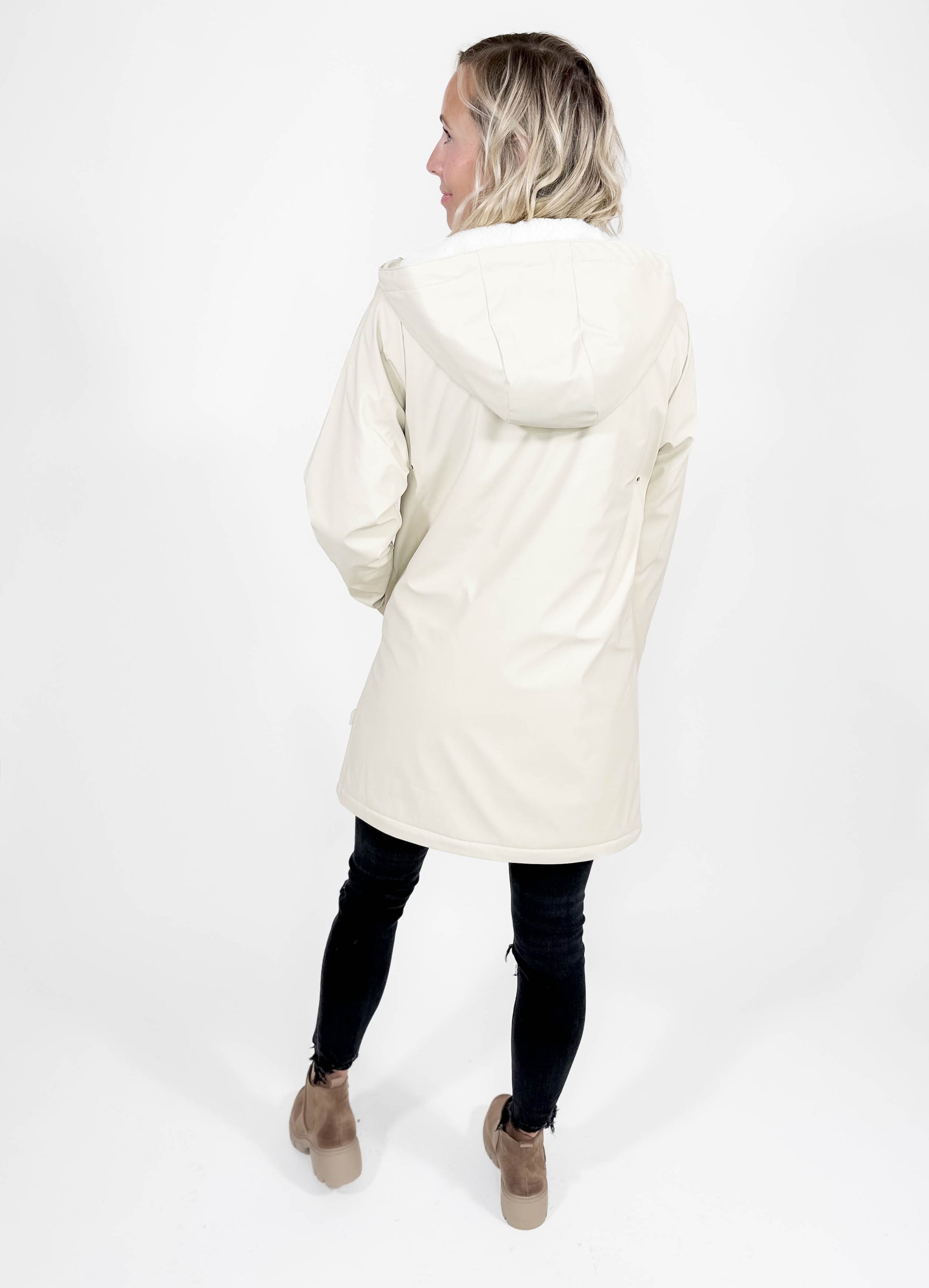 ONLY Sally Sherpa Raincoat- OATMEAL-FINAL SALE