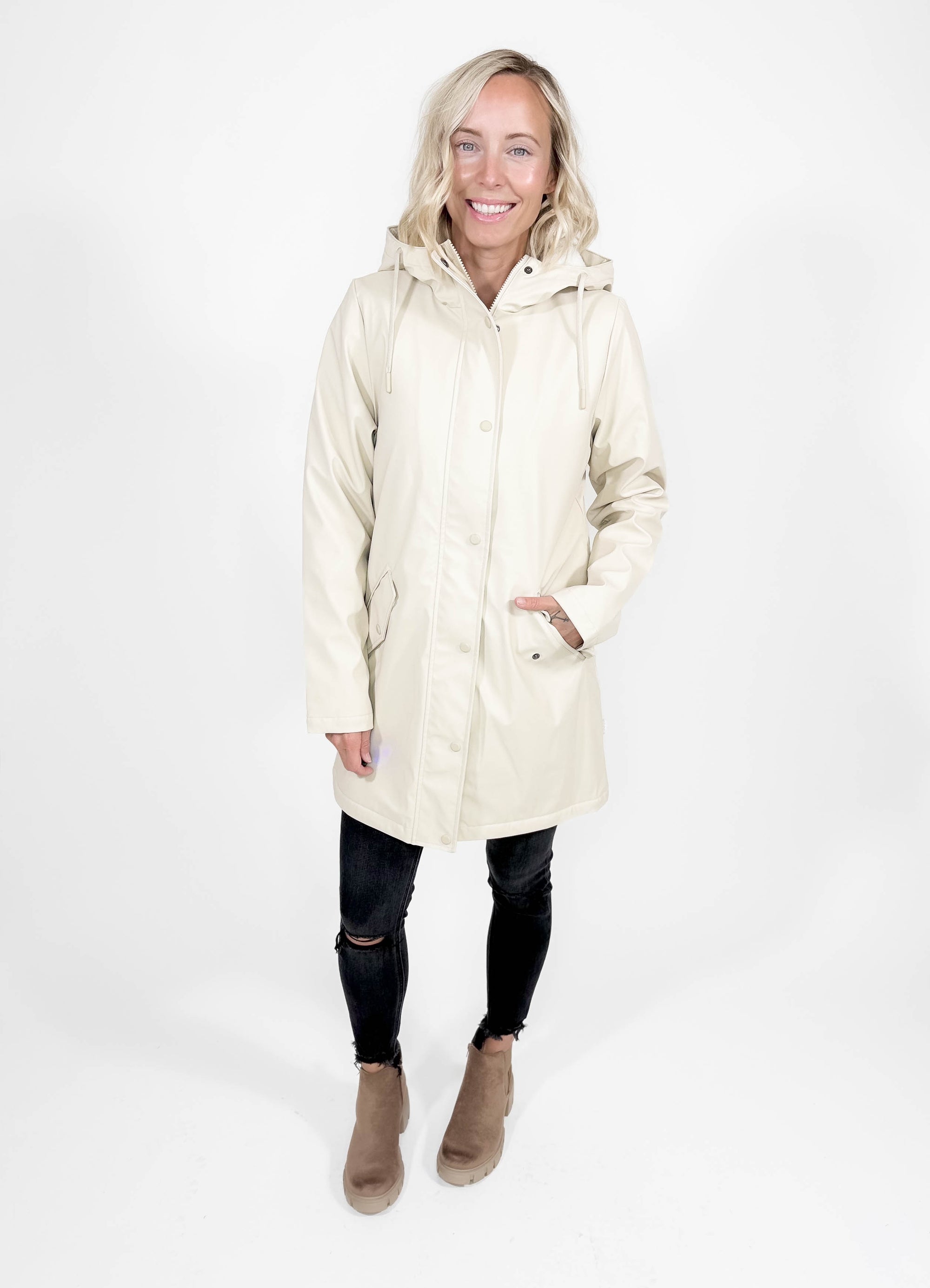 ONLY Sally Sherpa Raincoat- OATMEAL-FINAL SALE