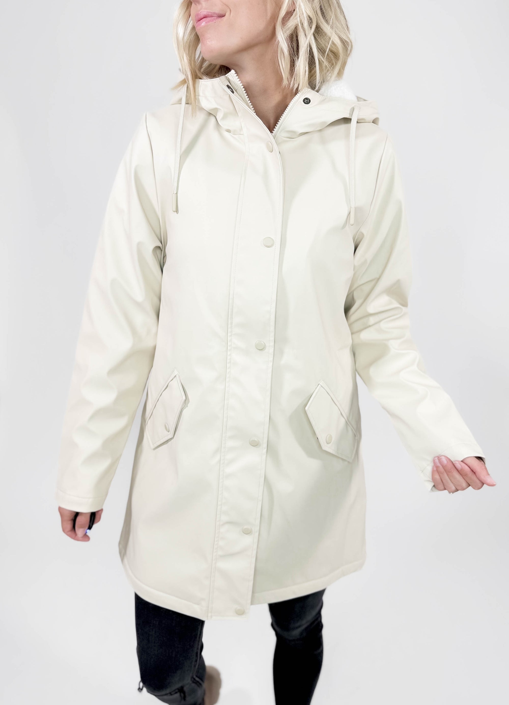 ONLY Sally Sherpa Raincoat- OATMEAL-FINAL SALE