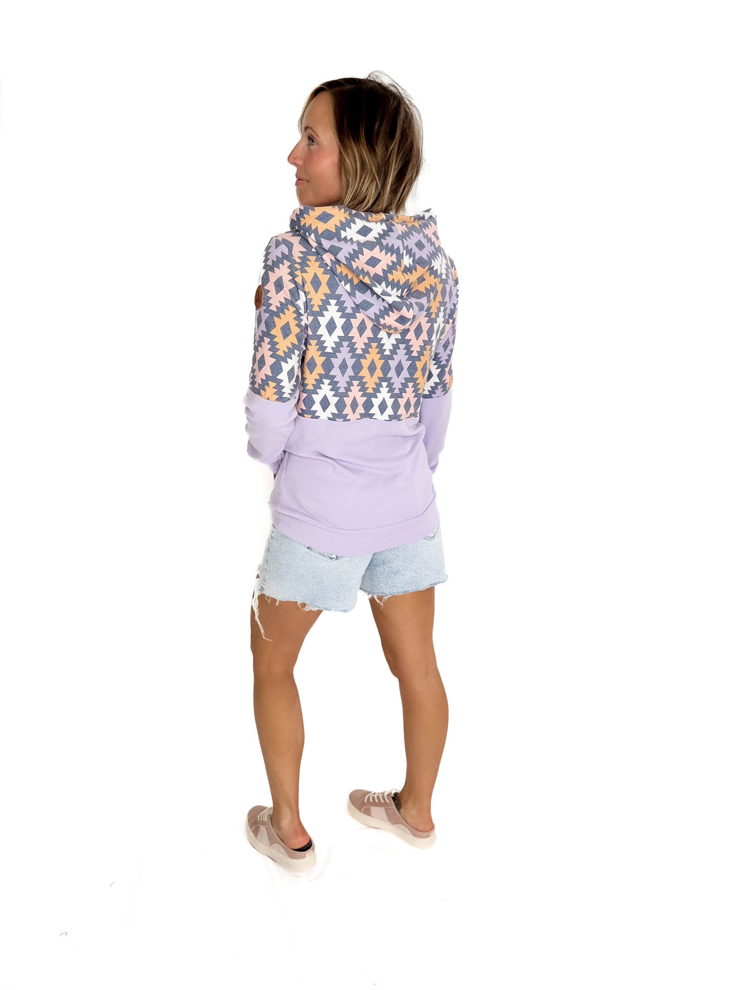 MICHELLE MAE Hayze Geometic Pullover- LAVENDER MUTLI-FINAL SALE