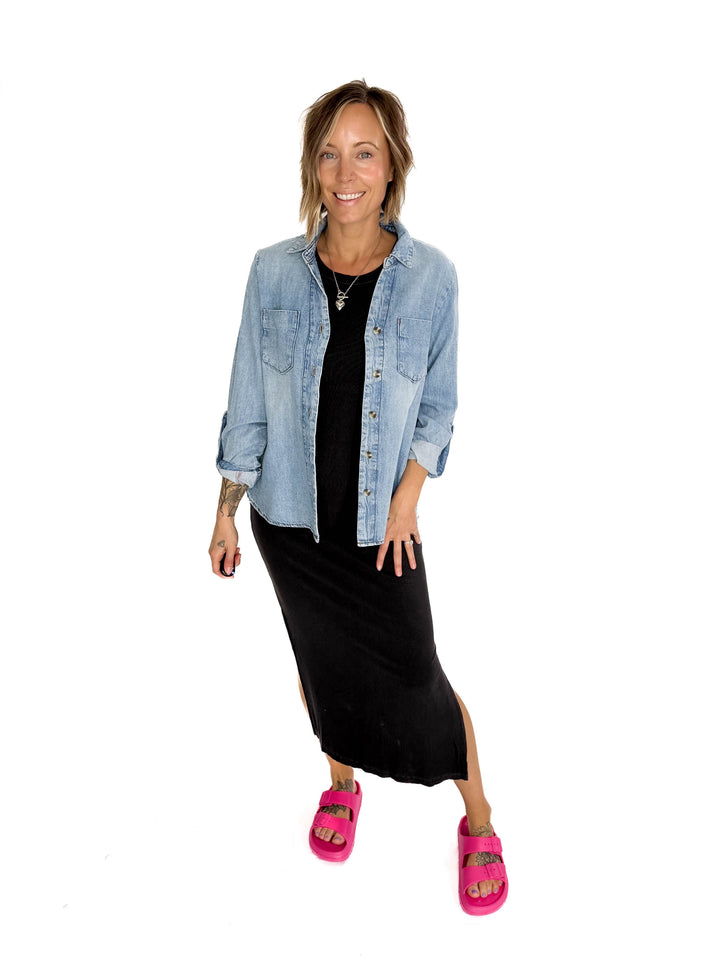 ONLY Yasmin Denim Button Down Top-FINAL SALE