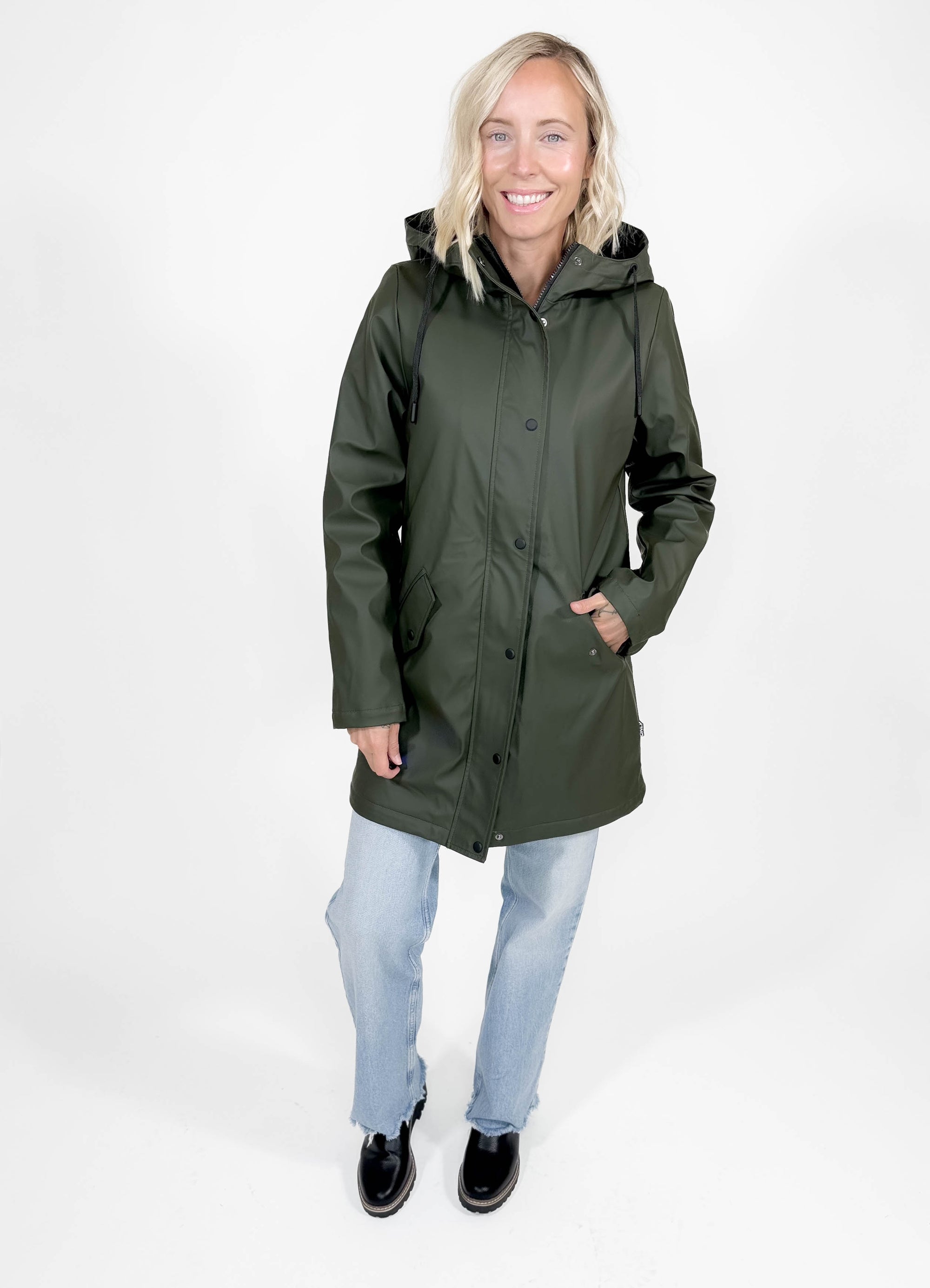 ONLY Sally Sherpa Raincoat OLIVE BLACK FINAL SALE XS Timber Gray