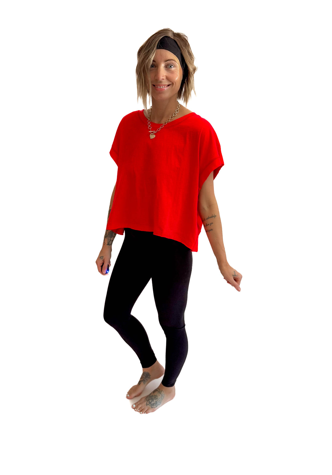 Delilah Cotton Open Back Top- RED