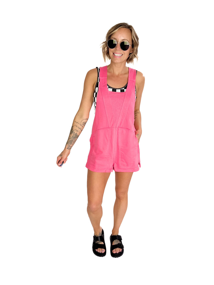 Beach Please Romper- PINK-FINAL SALE