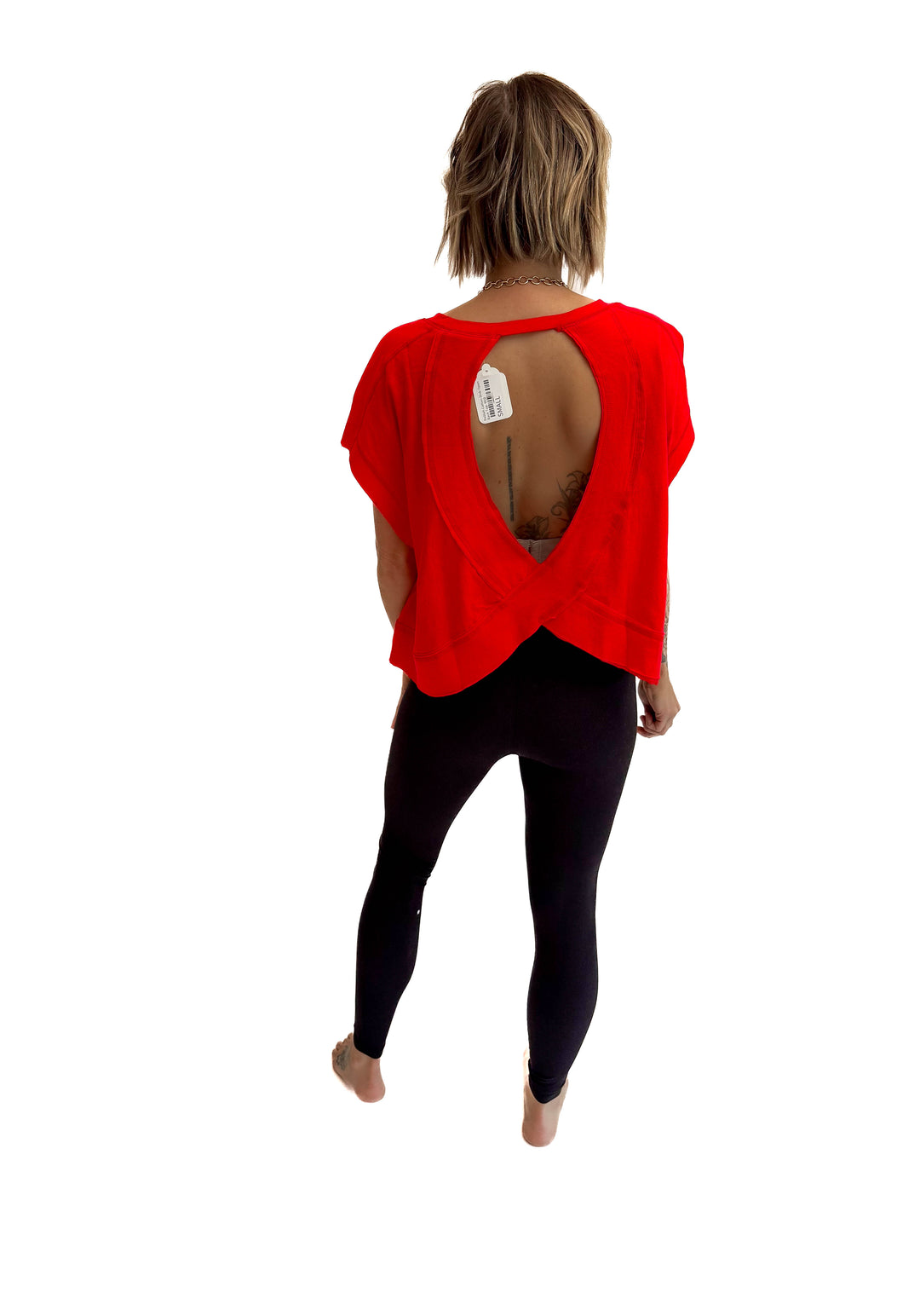 Delilah Cotton Open Back Top- RED