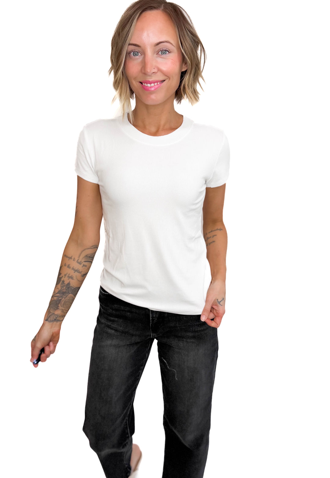 Colette Classic Ribbed T-Shirt-OFF WHITE-FINAL SALE