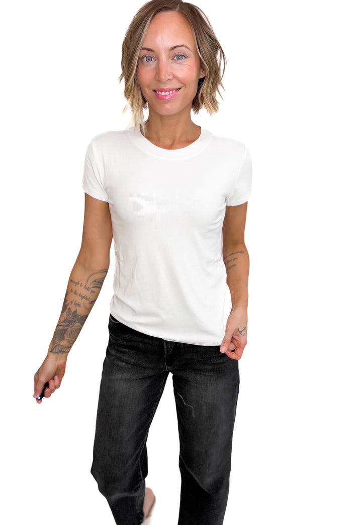 Colette Classic Ribbed T-Shirt-OFF WHITE-FINAL SALE