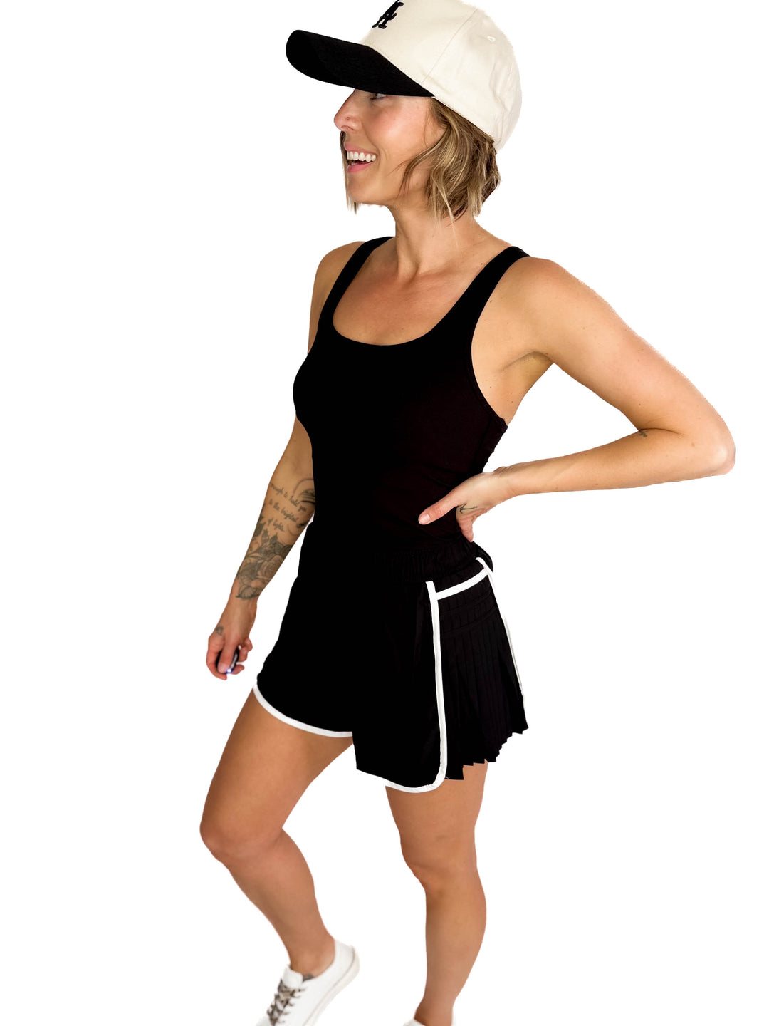 Only The Best Butter Blend Romper- BLACK/WHITE-FINAL SALE