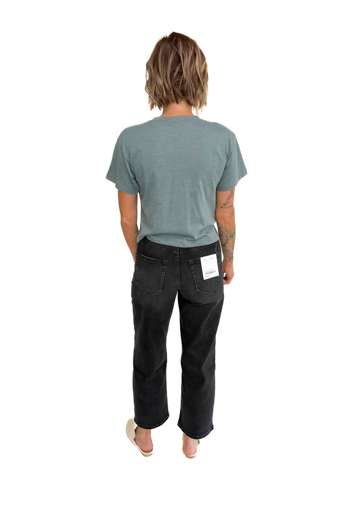 Nova Crew Neck Cropped T-Shirt- HTHR ASH JADE