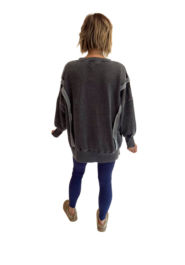 The Comfy Cut Sweatshirt- BLACK