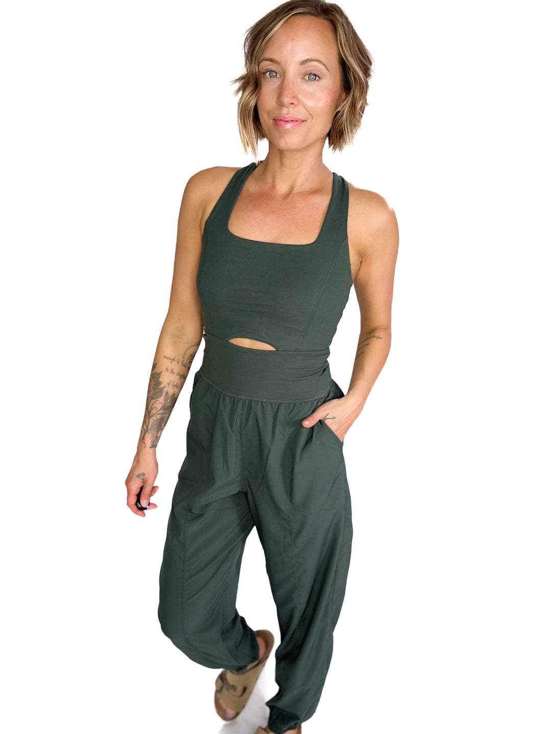 Only The Best Jumpsuit- DARK FOREST-FINAL SALE
