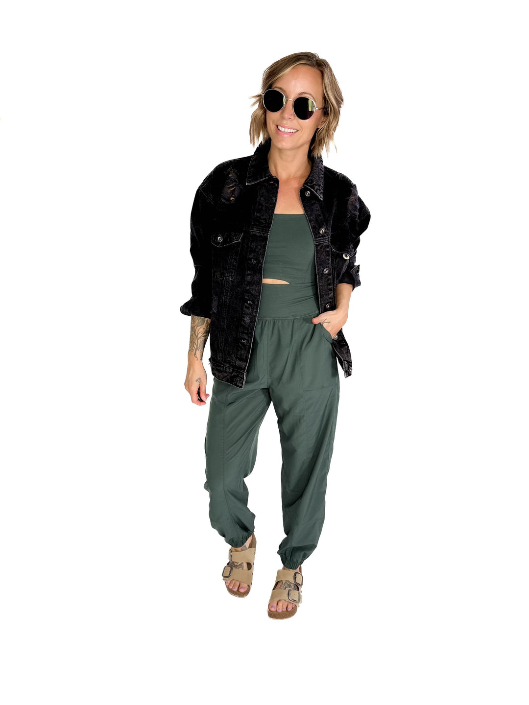 Only The Best Jumpsuit- DARK FOREST-FINAL SALE
