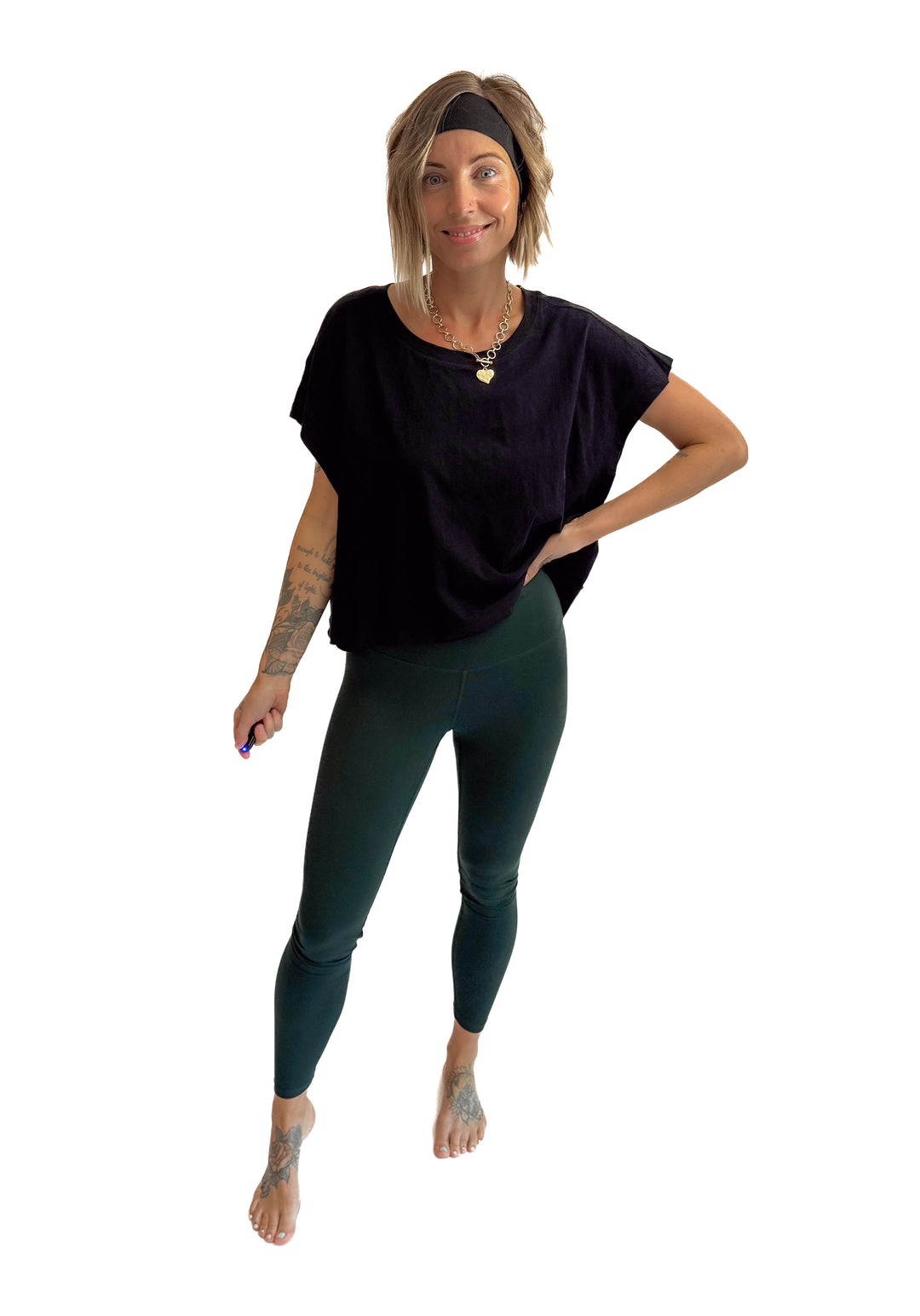 Delilah Cotton Open Back Top- BLACK