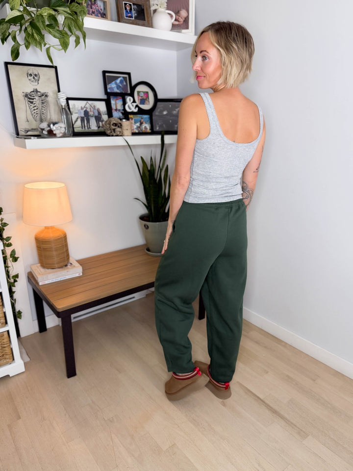 MONO B Homestead Fleece Barrel Sweatpants- SYCAMORE