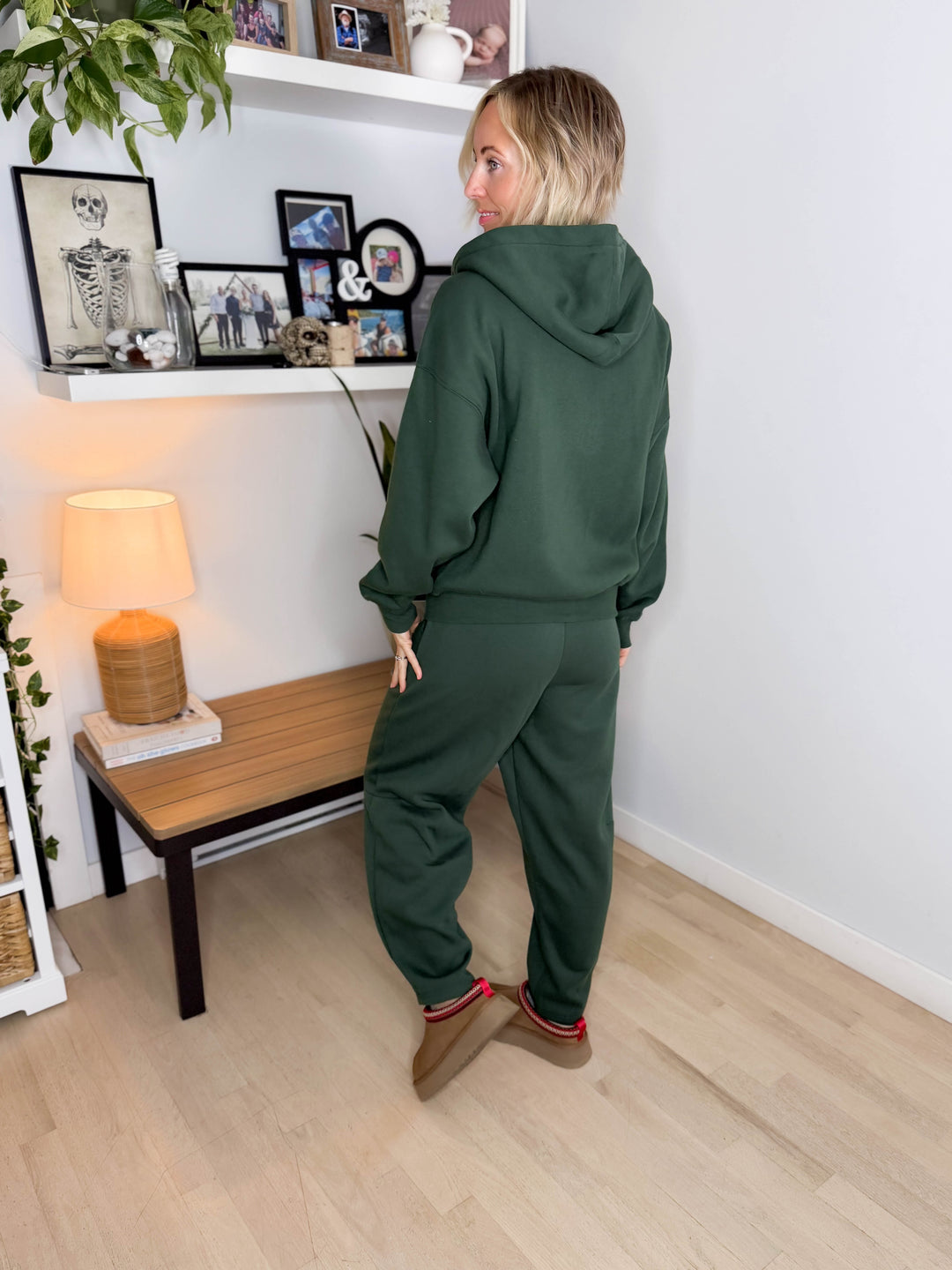 MONO B Slow Morning Fleece Zip Up Hoodie- SYCAMORE