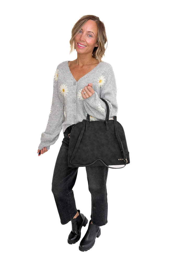 Nirvana Nubuck Tote- BLACK