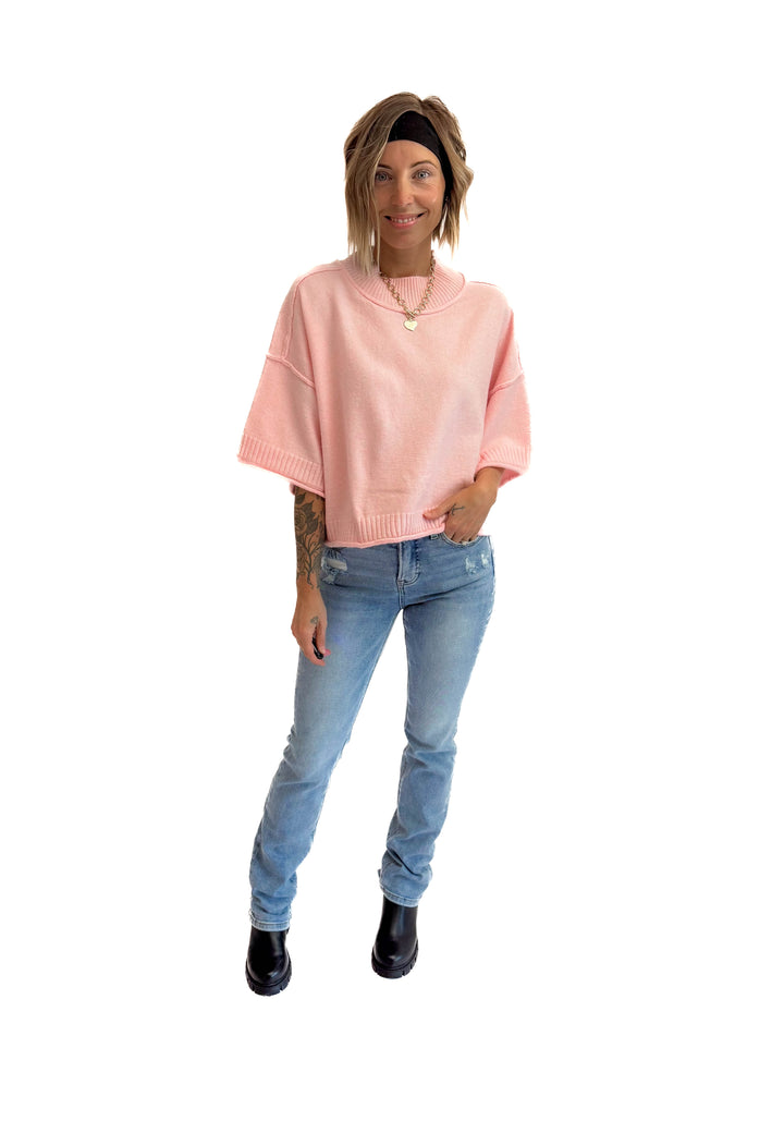 Emily Sweater Top- PINK BLOSSOM