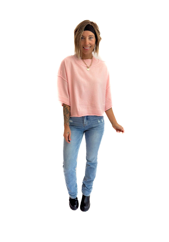Emily Sweater Top- PINK BLOSSOM