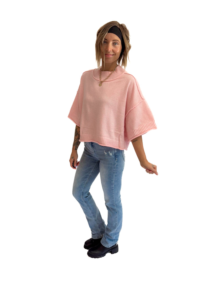 Emily Sweater Top- PINK BLOSSOM