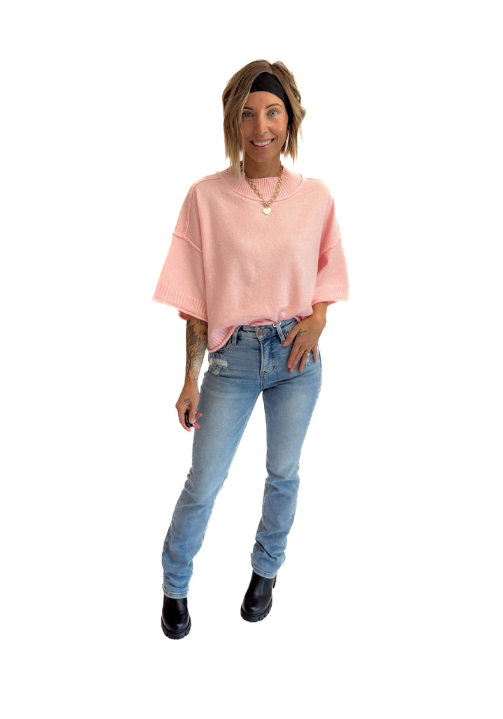 Emily Sweater Top- PINK BLOSSOM