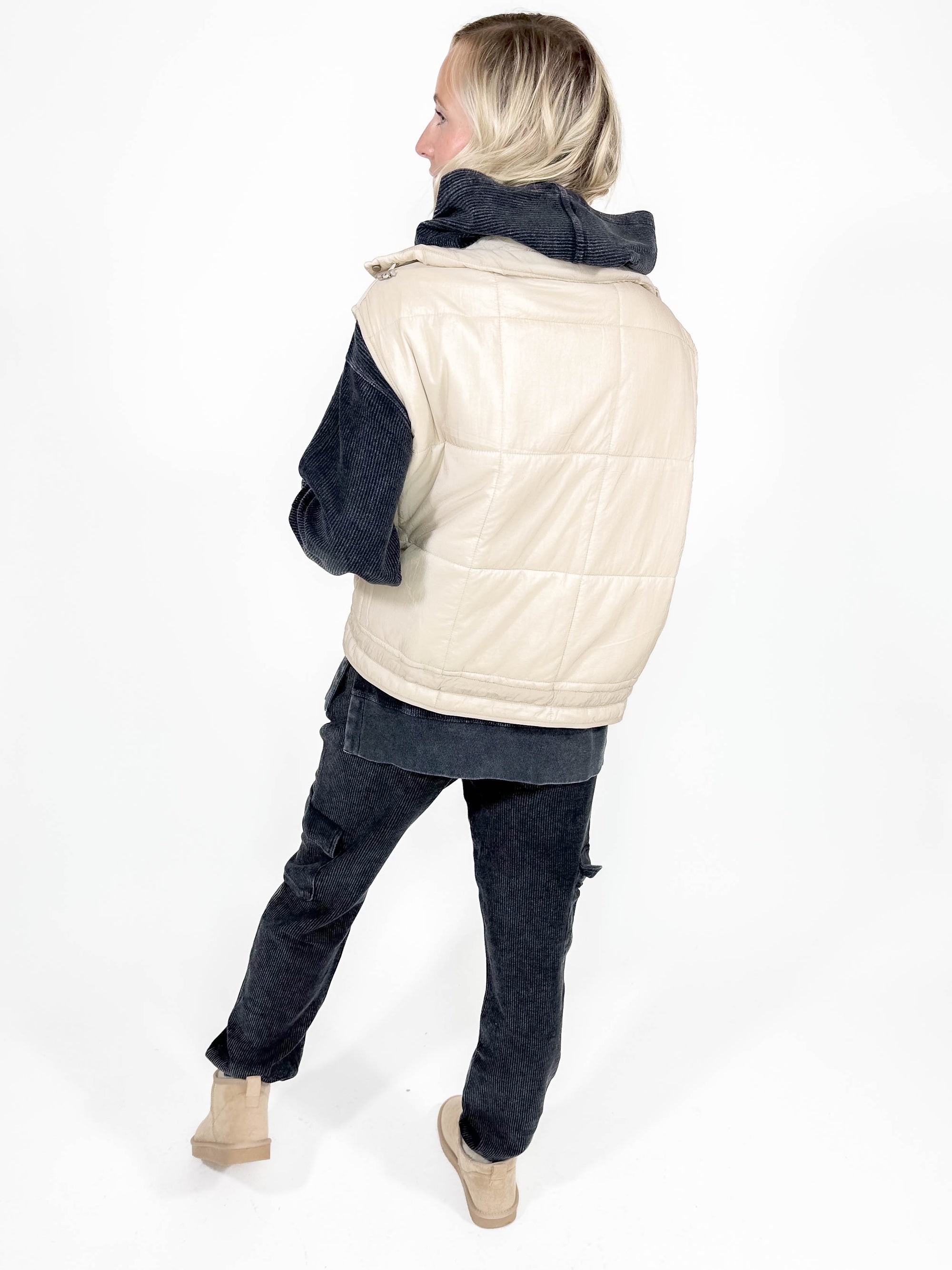 Autumn Mist Padded Vest- BONE